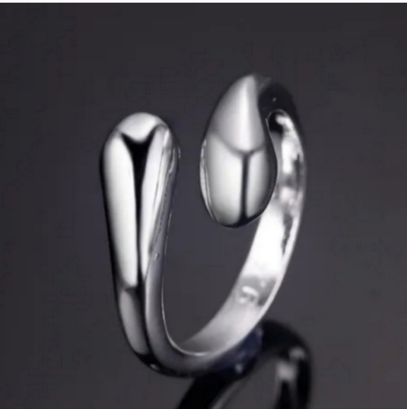 925 Sterling Silver Waterdrop Jewelry Set Bracelet Necklace Earrings Ring - Picture 5 of 16